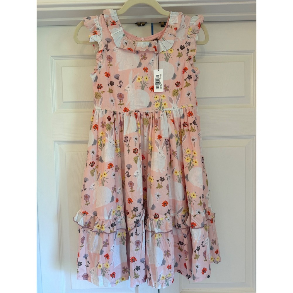 NWT Pink Chicken girls Judith dress rabbit garden 14